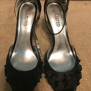 Black Open-toe Heels